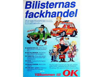 OK - BILISTERNAS FACKHANDEL, TIDNINGSANNONS 1987