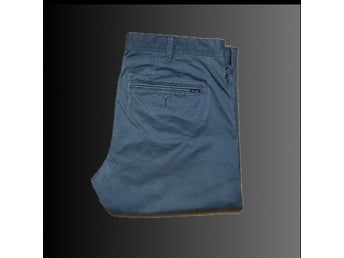 East West ”Barton” super slim fit chinos blåa byxor, storlek W 34 L 32