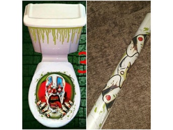 3D Stickers till toalettstolen - Creepy Clown - Helt ny och inplastad