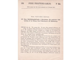 SFS 1896-104 Fridlysning af en bibana från Pedersbacke till Håkantorp