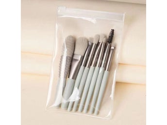 8Pcs portabelt makaron borstkit mjuk smink för nybörjare rouge ögonskugga