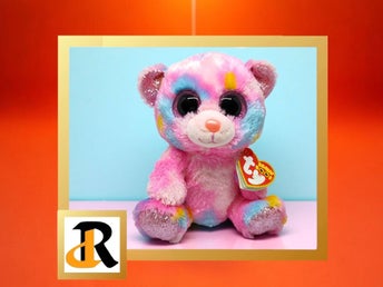 Söt Ty Beanie Boo's Franky björn med stora ögon och glitterdetaljer.