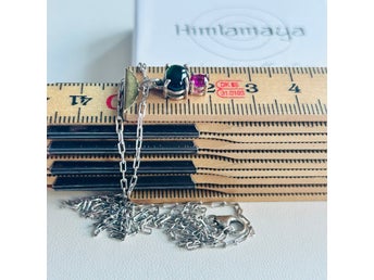 Halsband med Grön och Rosa Turmalin hänge