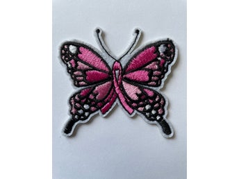 FJÄRIL med ROSA BANDET TYGMÄRKE