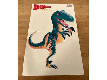 Dinosaurie 1993 Karikatyr samlar poster tidningen Okej 1990-tal