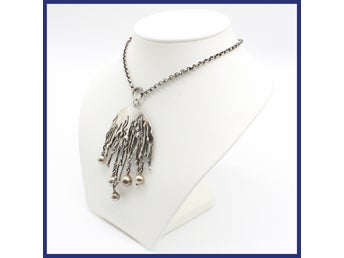 Halsband, 830 silver, unikt hänge (vikt 50,3g, längd ca 62cm)