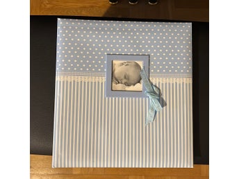 Fotoalbum för bebis med blått mönster