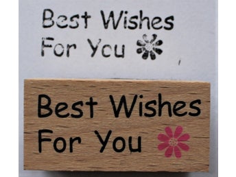 Best wishes for you - Stämpel monterad på trä 40x20mm