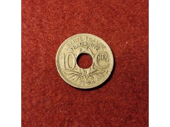 10 Centimes 1924 Frankrike - Thunderbolt mark