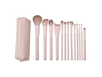 13Pcs mjuk sminkborstsats med förvaringspåse ögonskugga rouge kontur concealer