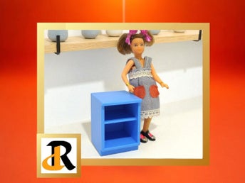 PLAYMOBIL nattduksbord i ljusblå färg, i Lundby skala 1:18