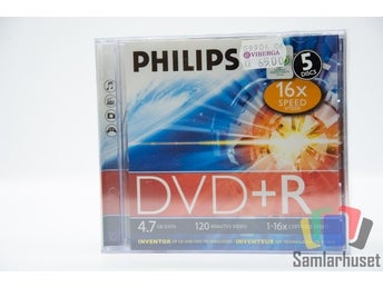 5-Pack Philips DVD +R 4,7GB 1-16x Speed - CD CD-Skiva - Skiva + R