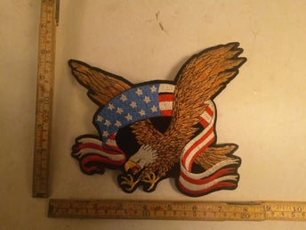 broderat tygmärke amerikanska flaggan med örn 215