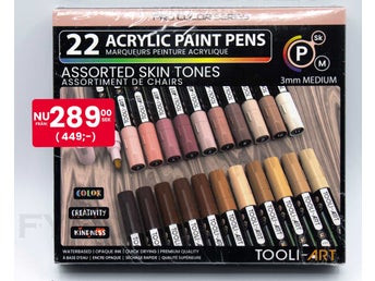 NYTT Set med 22 TOOLI-ART Flexibla Spetsar • Assorted Skin Tones • 3 mm • SV