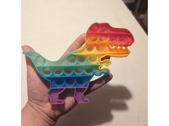 Pop It Fidget Toy Dinosaurie Regnbågsfärgad