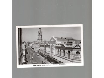 High street showing town hall Fremantle W.A, skickat till Sverige (Australien)