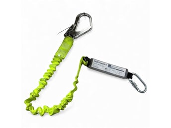 Portwest FP53 Fallskydd Lanyard Elastisk Dämpare Karbinhake Gul Polyester
