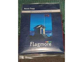 Norska flaggan, flagmore,norsk flagg, ny inplastad till flaggstång