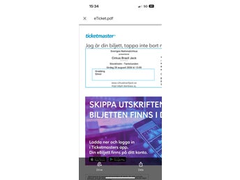 2 Vux Biljetter Cirkus Brazil Jack