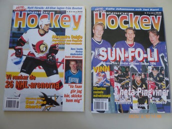 2st PRO HOCKEY 1996-3-6 POSTER EJ URTAGEN Rep FORSBERG ALFREDSSON JARI KURRI mm