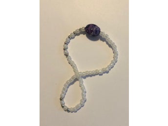 blomma pärlor fotlänk eller armband vit