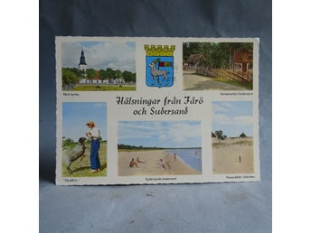 Fårö och Sudersand - flerbildskort . Vykort skickat 1964 , Ultra förlaget