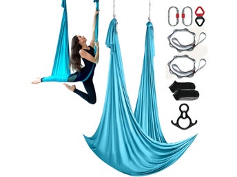 Aerial Silk & Yoga Swing, 11 Yards, Aerial Yoga Hammock Kit with 100gsm Nylon
