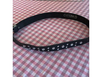 Hattband svart läder glitter silver bling cowboy