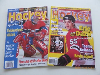2st INSIDE HOCKEY 1997-3 POSTER EJ URTAGEN PAT LAFONTAINE 1996-4 POSTER SAKNAS