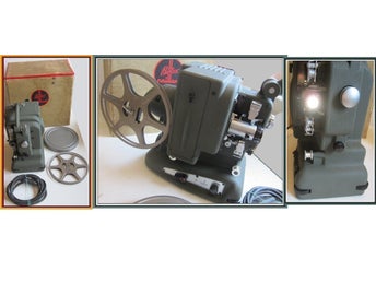 Vintage Bolex Paillard M8-(DARK GREEN model)-1953-SUISSE MADE+case+film reel.