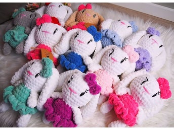 PDF mönster ENG kanin amigurumi virkad
