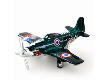 Flygplan Grön 14cm Spitfire Chief Pullback Hjul Öppningsbart Fönster Ny