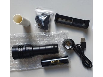 3000 lumen 6000K-6500K 3 lägen superljus dykficklampa med batteri och tillbehör