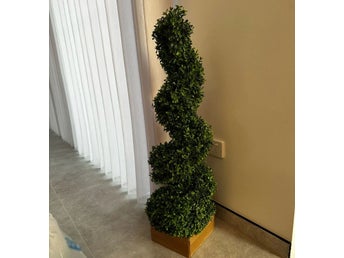 2st 122 cm höjd realistiska spiralformade konstgjorda växter med krukbotten