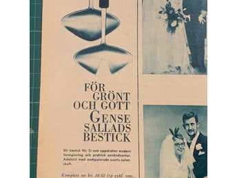 Retro-annons ”Gense salladsbestick – För grön och gott” från 1960