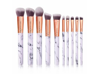 Sminkborstsats mjuk fluffig kabuki foundation puder ögonskugga blandning