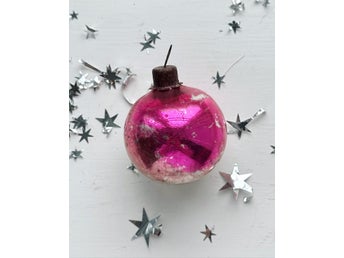 Vintage julekugle, pink patineret