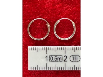 Klassisk Creoler Örhängen Mycket Snygg Äkta 925 Sterling silver 12 mm