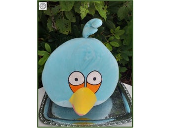 Stor gigant Angry Birds kudde ljusblå Charm