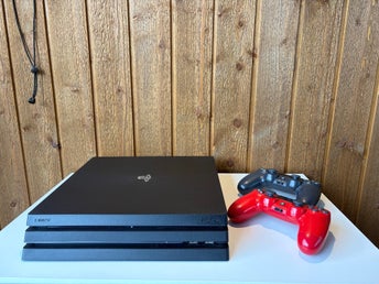 Playstation 4 Pro med två handkontroller