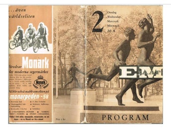 EM 1958 EM I FRI IDROTT STOCKHOLM 1958 - Program 2 - 20.8