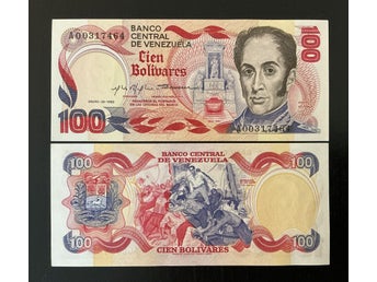 Venezuela 100 bolivares 1980 ovikt/UNC P-59 Jubileums sedel
