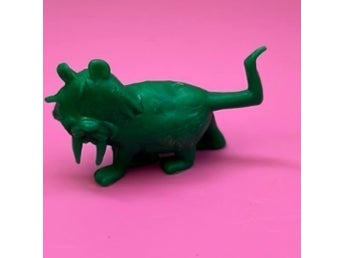 Flinstones kexfigur grön Baby puss 60-tal