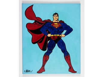 Superman (Stålmannen) - Petter Thoen - Akryl på duk