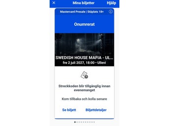 Swedish House Mafia biljett, ståplats fre 2/7/2027. 1790kr.