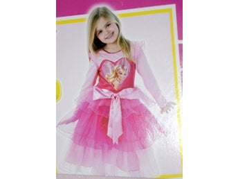 Rosa Barbie Princess utklädningsdräkt Klänning Stl. 128