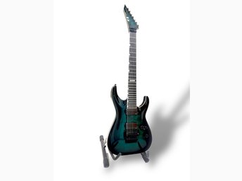 ESP E-II Horizon FR-7 Black Turquoise Burst