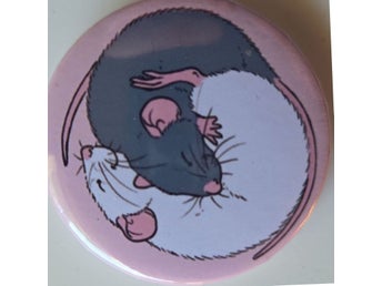 Vacker Badge mus möss råtta råttor Yin Yang