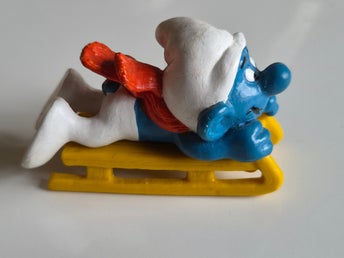 Smurf på kälke, 40201. Peyo.