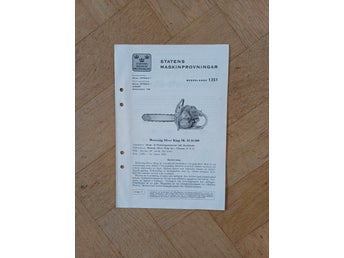 Motorsåg Silver King SK 18 D-500, Statens Maskinprovningar 1351 1958